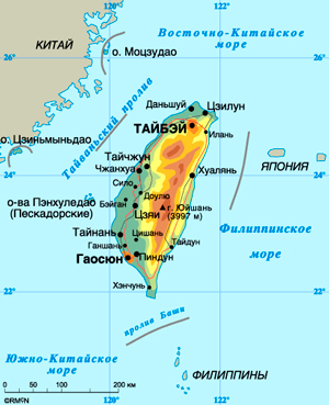Карта Тайваня Карта Тайваня