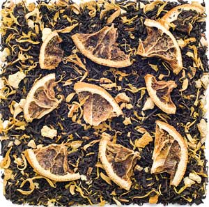 Чай с ароматом и кусочками апельсина