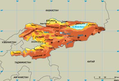 Карта Киргизии