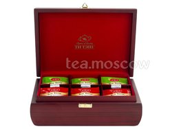 Подарочный набор Ти Тэнг в деревянной шкатулке. Чай черный и зеленый в пакетиках 144 г