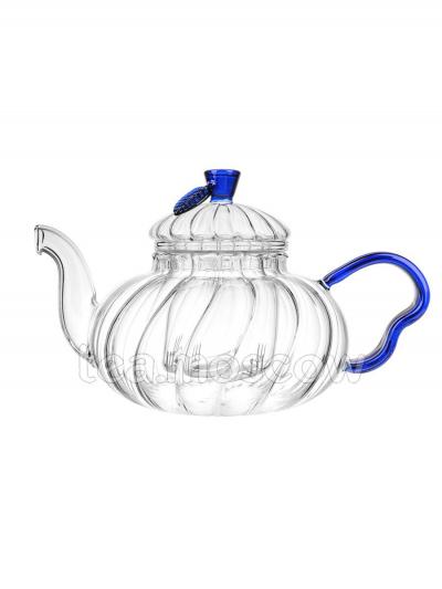 Стеклянный заварочный Чайник Голубой Цветок 800 мл