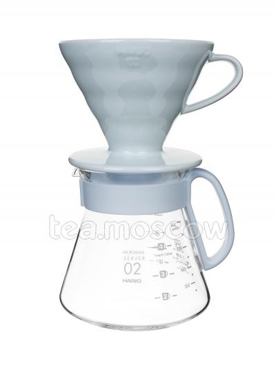 Hario Чайник белый + воронка керамическая белая (XVDD-3012W)