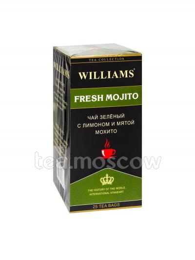 Чай Williams Fresh Mojito зеленый с лимоном и мятой мохито в пакетиках 25 шт * 2 г