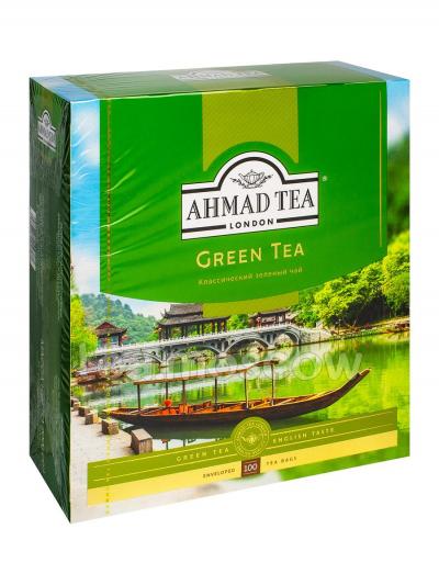 Чай Ahmad Tea Green Tea. Ахмад Зеленый чай в пакетиках