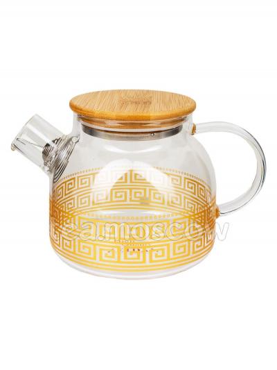 Чайник стеклянный Zeidan с узором бамбук (Z-4456) 600 мл
